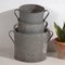 Antike Eimer aus verzinktem Metall, 1920, 3 . Set 2