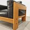 Sofá y Sillones Mod. Bastiano de madera de roble y cuero negro de Afra and Tobia Scarpa para Gavina, años 60. Juego de 3, Imagen 35