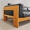 Sofá y Sillones Mod. Bastiano de madera de roble y cuero negro de Afra and Tobia Scarpa para Gavina, años 60. Juego de 3, Imagen 38