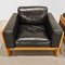 Sofá y Sillones Mod. Bastiano de madera de roble y cuero negro de Afra and Tobia Scarpa para Gavina, años 60. Juego de 3, Imagen 22