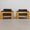 Sofá y Sillones Mod. Bastiano de madera de roble y cuero negro de Afra and Tobia Scarpa para Gavina, años 60. Juego de 3, Imagen 24