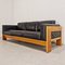 Sofá y Sillones Mod. Bastiano de madera de roble y cuero negro de Afra and Tobia Scarpa para Gavina, años 60. Juego de 3, Imagen 7