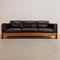 Sofá y Sillones Mod. Bastiano de madera de roble y cuero negro de Afra and Tobia Scarpa para Gavina, años 60. Juego de 3, Imagen 8