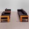 Sofá y Sillones Mod. Bastiano de madera de roble y cuero negro de Afra and Tobia Scarpa para Gavina, años 60. Juego de 3, Imagen 5