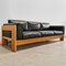 Sofá y Sillones Mod. Bastiano de madera de roble y cuero negro de Afra and Tobia Scarpa para Gavina, años 60. Juego de 3, Imagen 6