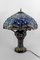 Jugendstil Salonlampe aus patinierter Bronze & Glasmalerei im Stil von Tiffany Studios, 1980er 3