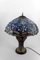 Jugendstil Salonlampe aus patinierter Bronze & Glasmalerei im Stil von Tiffany Studios, 1980er 6