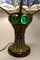 Jugendstil Salonlampe aus patinierter Bronze & Glasmalerei im Stil von Tiffany Studios, 1980er 9