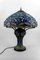 Jugendstil Salonlampe aus patinierter Bronze & Glasmalerei im Stil von Tiffany Studios, 1980er 4