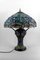 Lampe de Salon Art Nouveau en Bronze Patiné et Vitrail dans le style de Tiffany Studios, 1980s 2