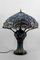 Jugendstil Salonlampe aus patinierter Bronze & Glasmalerei im Stil von Tiffany Studios, 1980er 1