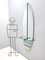 Vintage Oval Wall-Mounted Entryway Mirror and Console Table with Glass Top, 1980s 3