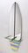 Vintage Oval Wall-Mounted Entryway Mirror and Console Table with Glass Top, 1980s 1