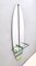 Vintage Oval Wall-Mounted Entryway Mirror and Console Table with Glass Top, 1980s 5