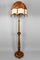 Vintage Art Deco Floor Lamp in Carved Oak, 1920 2