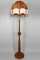 Vintage Art Deco Floor Lamp in Carved Oak, 1920 3