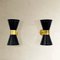 Italienische Mid-Century Messing Wandleuchten, 1950er, 2er Set 3
