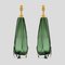Briolette Murano Glass Emerald Green Table Lamps, Set of 2, Image 1