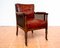 Georgian Regency Bergere Library Chair in Leather and Cane Rattan, 1810s-1820s, Image 1