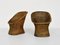 Fauteuils Nordic Barrel en Woven Rush, Danemark, 1970, Set de 2 1