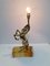 Lampe Vintage en Laiton avec Socle en Verre de Murano, 1980s 1