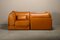 Canapé Modulable DS-19 Modèle Pagoda en Cuir Cognac de De Sede, 1970s, Set de 2 6