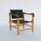 Black Leather Safari Chair, 1960s 1