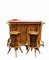 Mobile Bar in Rattan and Bamboo with Rattan Stools by Tito Agnoli, Italy, 1960s, Set of 3, Image 1
