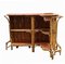 Mobile Bar in Rattan and Bamboo with Rattan Stools by Tito Agnoli, Italy, 1960s, Set of 3, Image 2