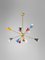 Italienischer Sputnik Kronleuchter aus Messing, 1950er 2