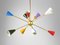 Italienischer Sputnik Kronleuchter aus Messing, 1950er 4