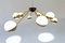 Lampadario Mid-Century in vetro di Murano e ottone, anni '60, Immagine 5