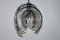 Lámpara colgante Artichoke vintage de vidrio transparente y ahumado de Carlo Nason para Mazzega, Imagen 3
