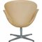 Vintage Swan Chair in Patinated Natural Leather by Arne Jacobsen, 2000s 3