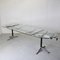 Mesa de reuniones extensible llamada Burdick Group System Table de acero y aluminio con superficie de vidrio de Bruce Burdick para Herman Miller, años 80, Imagen 1