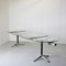 Mesa de reuniones extensible llamada Burdick Group System Table de acero y aluminio con superficie de vidrio de Bruce Burdick para Herman Miller, años 80, Imagen 5