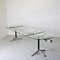 Mesa de reuniones extensible llamada Burdick Group System Table de acero y aluminio con superficie de vidrio de Bruce Burdick para Herman Miller, años 80, Imagen 3