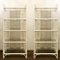 Lacquered Canework Shelves in Bamboo and Glass, Italy, 1980s, Set of 2 1