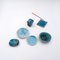 Turquoise Decorative Ceramics by N. Lebrun for Fond d'Atelier, Belgium, 1970s, Set of 6, Image 9