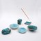 Turquoise Decorative Ceramics by N. Lebrun for Fond d'Atelier, Belgium, 1970s, Set of 6, Image 5