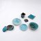 Turquoise Decorative Ceramics by N. Lebrun for Fond d'Atelier, Belgium, 1970s, Set of 6, Image 10