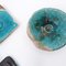 Turquoise Decorative Ceramics by N. Lebrun for Fond d'Atelier, Belgium, 1970s, Set of 6, Image 8