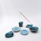 Turquoise Decorative Ceramics by N. Lebrun for Fond d'Atelier, Belgium, 1970s, Set of 6, Image 1