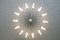Große Mid-Century Sputnik Lampe aus Glas & Messing mit 14 Leuchten 2