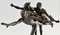Alfred Boucher, Au But Escultura de 3 corredores desnudos, 1890, Bronce, Imagen 6