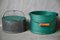 Green Sheet Metal Fishermans Basket, 1940s 2