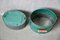Green Sheet Metal Fishermans Basket, 1940s 3
