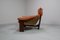 Vintage Tripod Sessel aus Leder, Rattan & Eiche, Niederlande, 1970er 9