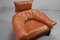 Vintage Tripod Sessel aus Leder, Rattan & Eiche, Niederlande, 1970er 4