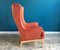 Vintage Wingback Chair in Leather by Arne Norell, Imagen 4